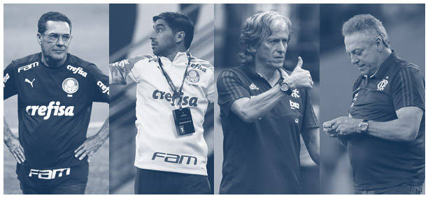 Luxemburgo, Abel Ferreira, Jorge Jesus e Abel Braga, os técnicos que dançaram e assumiram Palmeiras e Flamengo